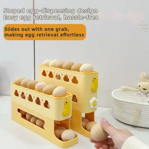 Multifunctional Refrigerator Door Egg Storage Box, Holds Up to 20 Eggs, Durable Plastic Material, Stackable, No Batteries Needed, Perfect for Kitchen Organization