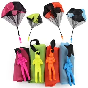 Large Size Kids Hand Throwing Parachute Toy With Soldier Figure Outdoor Flying Parachute Sports Game Toy Gifts