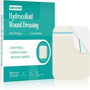 Amzfusfred Hydrocolloid Bandages Wound Dressing Hydrocolloid Dressing Bandages 4x4 Inch Waterproof Wound Care Pads Hydrocolloid Patch Bandage Adhesive Gel Cushioning Promotes Faster Healing