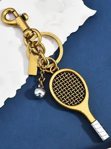 Metal Badminton Keychain Bag Charm, Fashionable Personalized Car Key Holder, High-Quality Racket Bag Key Ring, All Seasons Accessory