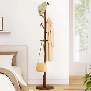 Solid  Coat Rack Freestanding Coat Tree with 10 Hooks for Bedroom, Livingroom, Entryway, Sturdy Coat Hanger Stand for Hats, Coats, Scarves, Handbags, Purses