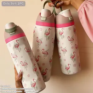 Double Layer Stainless Steel Insulated Cup, 24/32/40oz, Includes Straw, 24h Cold Retention, Water Bottle, Coffee Mug, Travel Cup, Vacuum Insulated Flask
