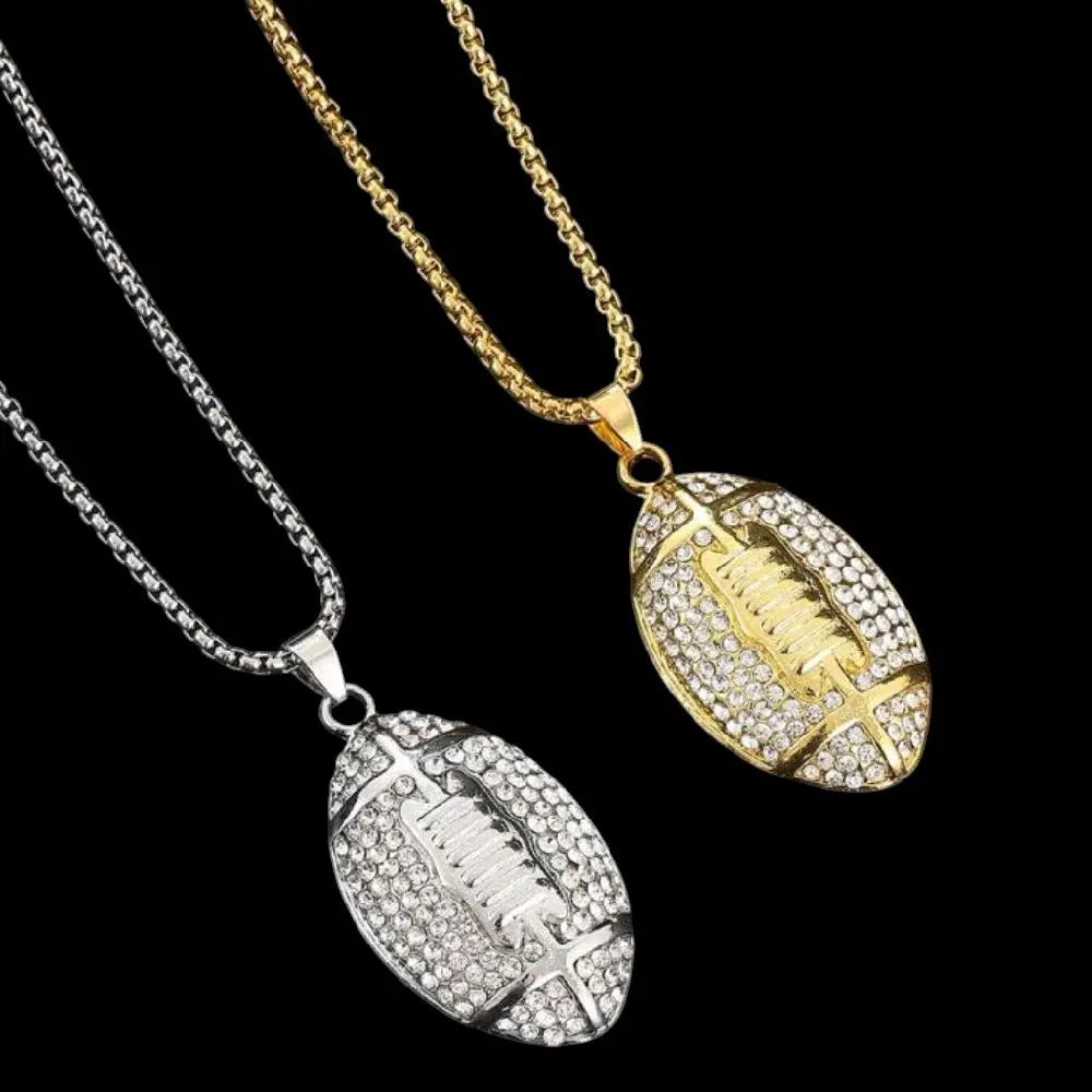 Football Chains - Gold and Silver Football Pendant Necklaces for Football Enthusiasts