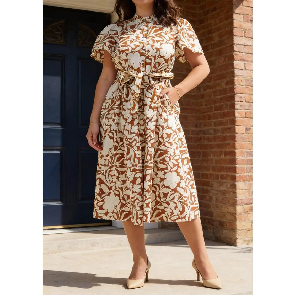 ASHLYN FLORAL BELTED DRESS