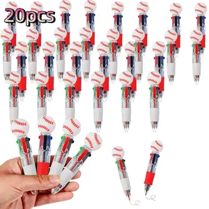 20pcs Baseball Party Favors Baseball Pens Mini Multicolor Pen in One Cute Fun 4-in-1 Pens Bulk Cool Ballpoint Pen for Birthday Gifts Teacher Supplies(Baseball)