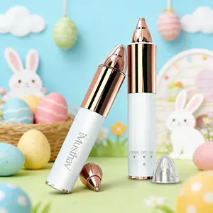 Portable Eyebrow Hair Remover for Women – Painless, Fast & Precise Flawless Electric Razor & Epilator for Eyebrow, Nose, Ear Hair Removal – 18K Gold-Plated, 360° LED Light