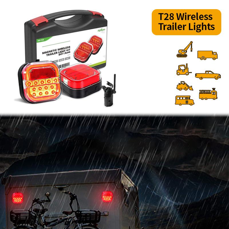 AgriEyes T28/T312/T212/T325/T326/T327/T42 Halo Wireless Trailer Lights Kit, 2 Mounting Options Portable Magnetic LED Tow