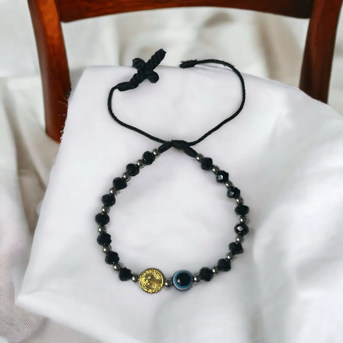 San Benito Medal - Protection and Strength Amulet Evil Eye Bracelet