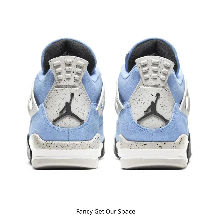 Light‑Blue Retro Mid Sneakers Speckled Cement Midsole Visible Air Cushion Unisex Daily Footwear