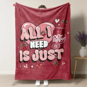60x80“ Dr Pepper Flannel Large Size Throw Blanket - Versatile For Sofa, Bed, Office, Camping- Cozy Nap Blanket Suitable for both children and adults It is an excellent gift for children, family and friends sizes 60*80,30*40(baby ),40*50(kids),50*60