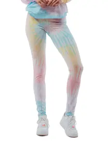 Tye Dye Lyrca Leggings in Soft Rainbow