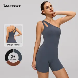 MASKERT Women's Yoga Jumpsuit Quick-Drying Stretchy Minimalistic Activewear for Yoga Gym & Fitness
