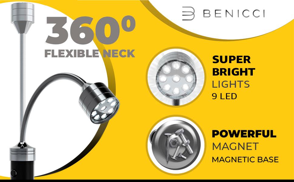 【buy one and get one free】2PCS Flexible LED BBQ Grill Lights, 360° Magnetic Gooseneck Weatherproof Outdoor Lamp, Portable Grilling Accessories with 6 Batteries Included multifunctional tool