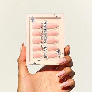 HiBeauty PRO Premium French Tip Press On Nails - Almond Shape, 30 Pcs Full Set with Durable Tips & Thin Cuticle for Seamless Salon Look