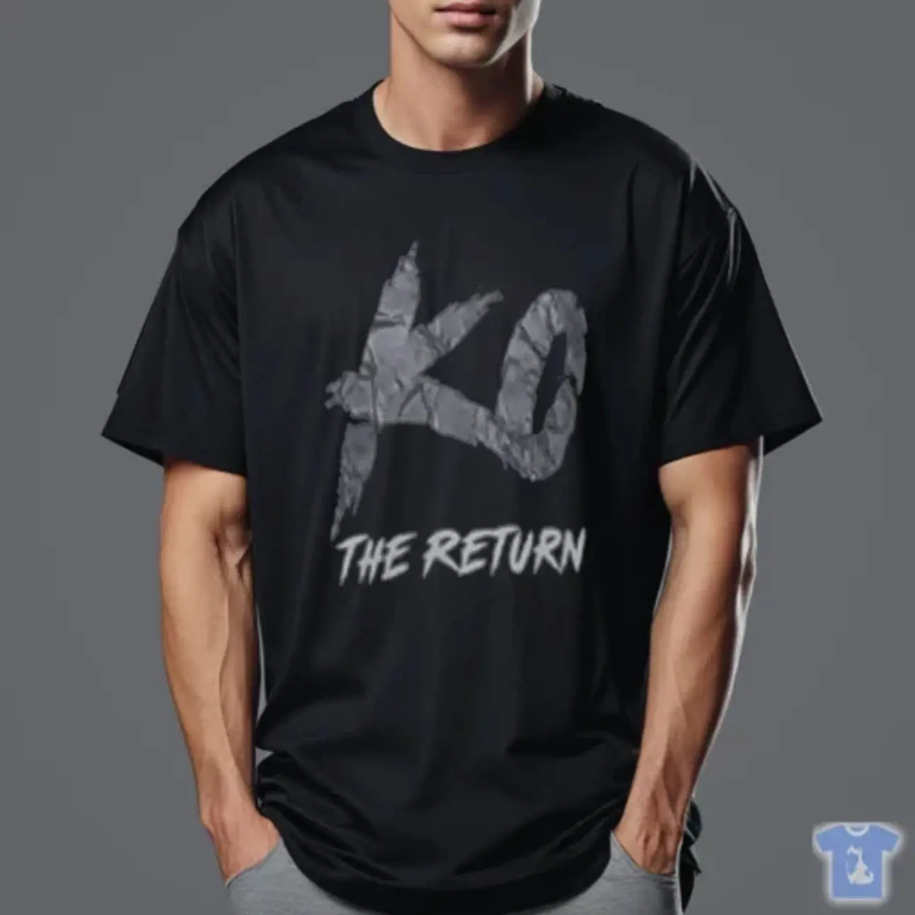 Men's Classic Fitted Soft Cotton Short-Sleeve Round Neck Simple Print Casual Kevin Owens "KO The Return" T-Shirt - Breathable Clothes, Comfortable Fabric Menswear Tops