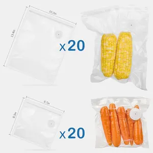 Pack of 40 Vacuum Sealer Bags for Food with Air Valve, Reusable Sous Vide Bags for Field Trip, Birthday Party, Weekend Party, etc.