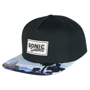 Sonic the Hedgehog Boys' Flat-Brim Hat Angel Island Sublimated Snapback Adjustable OSFM Kids Baseball Cap