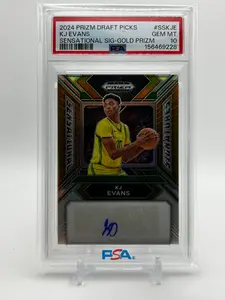 2024-25 Panini Prizm Draft Picks Kwame KJ Evans Gold Prizm Auto /10 PSA 10