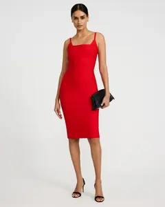 EXPRESS x bebe Square Neck Bandage Midi Sheath Dress EXPRESS x bebe Square Neck Bandage Midi Sheath Dress
