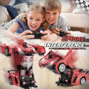 #Summervibes  Tibibee Transform Easter RC Cars for Boys 3-15,2.4Ghz Remote Control 1:18 Scale Robot Deformation 360° Rotation Rechargeable Batteries Included High-Quality ABS Plastic Gift Set,Blackfriday,Christmas