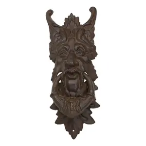 Cast Iron Wiccan Celtic Greenman Forest Tree Ent Spirit Heirloom Door Knocker