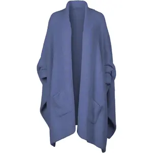 Wearable Blanket Sherpa Poncho  Office Work Warm Cozy Shawl TV Throw Blankets, Plush Cape Wrap for Adults