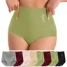 Morelect Women's High-Waisted Cotton Panties - 4/6/8 Pcs Basic Briefs, Skin-Friendly Soft Breathable Solid-Color Underwear, Signature Logo, S-XXXL, Year-Round Wear, Underwear for Women Batch, Mother's Day Gift,sohochic