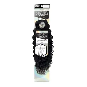 Mane Concept Human Hair Crochet Braids Pristine Micro Feather Crochet Water Wave 18"(55g/40 Strands)