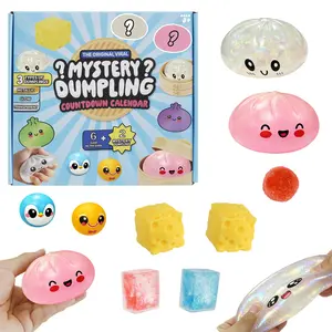 Viral 3x3 Dumpling Blind Box | 9 Unique Squishy Toys Surprise Set,  Dumpling Squishy Set, Stress Relief Fidgets, Mystery Box Unboxing, Kawaii FoodToys, 9-Day Countdown Calendar, Desk Fidgets for Adults, Sensory Toys Pack.