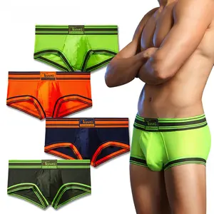 Athletic Performance Men's Trunks (4 Pack) - Ergonomic Fit Graphic Underwear, Anti-Chafing & No Ride-Up Soft Sport Boxer Briefs