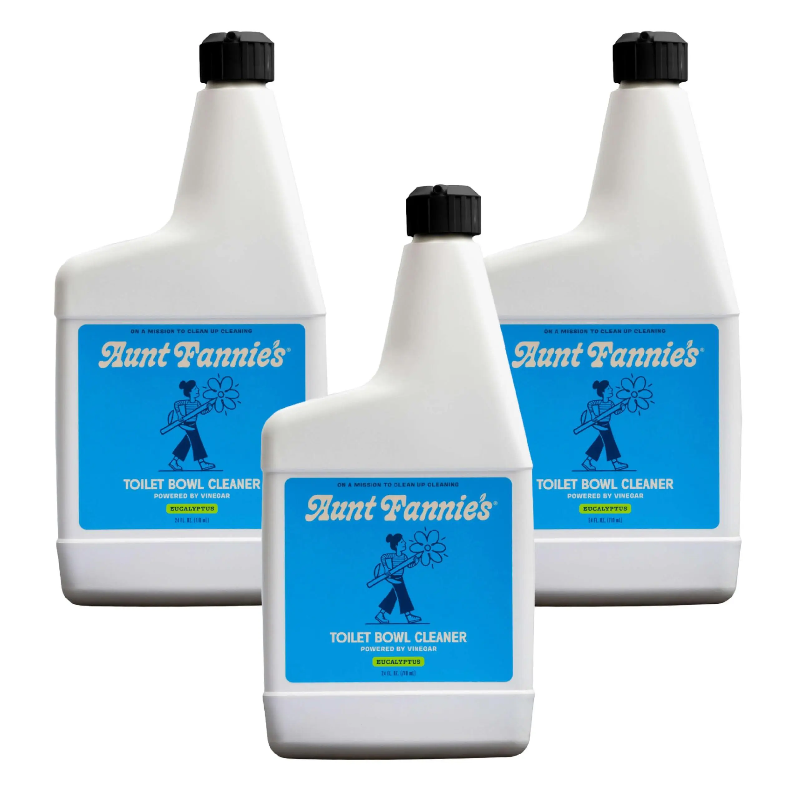 Aunt Fannie's Toilet Bowl Cleaner, Bleach-Free Cleaner Powered by Vinegar, Freshens and Removes Stains, Eucalyptus Scent, 24 fl oz, Pack of 3