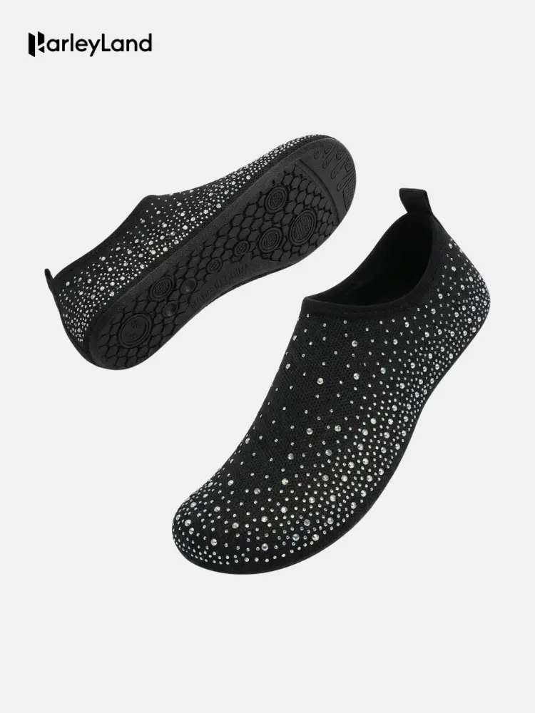 Harleyland Men’s Barefoot Water Shoes - Diamond Knitted Fly-Woven Mesh Upper, Slip-On Breathable Quick-Dry Sports Shoes with TPR Rubber, Ideal for Coastal Hiking & Summer Getaways