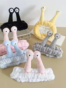 American-Style Cartoon Snail Headband, Cute Face-Washing Hairband, Girl’s Quirky Plush Hair Accessory, Popularity Hair Pressing Headpiece, Soft Headband