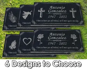 Custom Memorial Stone Rose Prayer Hands Christ Angel Jesus Personalized Garden Heart Angels God Indoor Outdoor Yard Grave Engraved Granite