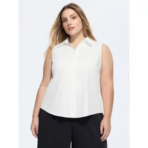 BLOOMCHIC Plus Size Cotton Collared Sleeveless Fitted Tank Top [M–6X], 2026 Summer Vibes