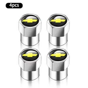 Chevrolet Tire Valve Stem Caps Set, Durable Aluminum Alloy Material, Fits Chevrolet Cruze Malibu Sonic Equinox Trax