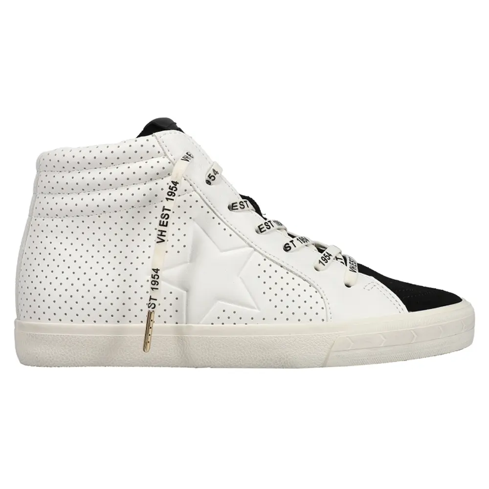 Vintage Havana Womens Lester Perforated High Slip On Sneakers Shoes Casual - White