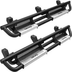 【Springtok】OEDRO 6 inch Running Boards, Drop Side Steps Compatible with 2018-2025 Jeep Wrangler JL & Unlimited 4 Door / 2007-2018 Jeep Wrangler JK Unlimited 4 Door, Steel Nerf Bar with Silver Paintable Step Plates,nerf bars