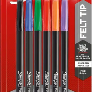 Sharpie 1976527 Pen, Fine Point, Assorted Colors, 6-Count