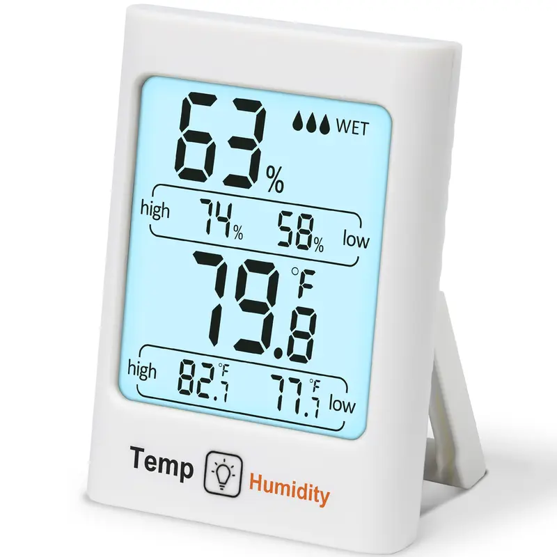 SKEIDO HTC-2 Digital Thermometer Hygrometer Electronic LCD Dispaly Temperature Humidity Meter Gauge Home Indoor Weather Station Clock price in UAE | Amazon UAE