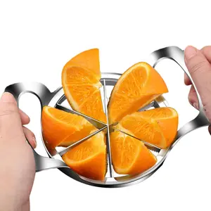 Zorgons Orange Slicer Stainless Steel Orange CutterApple Slicer With 6 Blades Sharp Blades Sturdy Divider Kitchen Gadgets For Orange Tomatoes Lemon Slicer