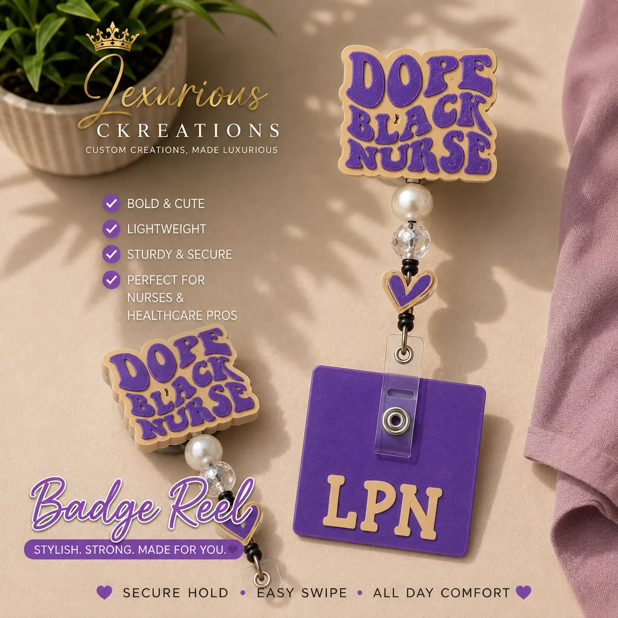 Dope Black Nurse Topper + LPN bottom badge