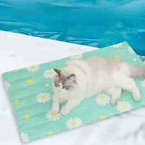 Cooling Gel Pet Mat For Cats & Dogs - Summer Chill Pad, Breathable Polyester Fiber, Comfort Sleeping Nest