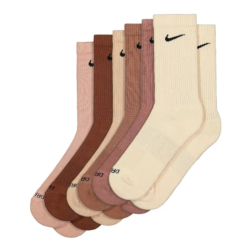 NIKE Everyday Plus Crew Athletic Outdoor Running Socks, 6-Pack, Plain Multi-Neutral Colors, Large Size, Smooth Machine Washable, Sports & Outdoor Accessories for Adults