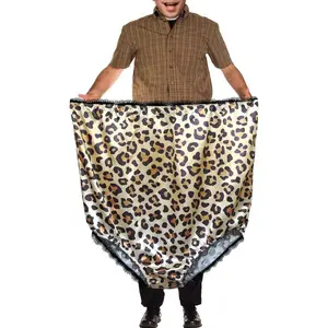 1 count fun giant adult prank gift underwear, leopard lace border, neutral joke gift, oversized novel grandma underwear, perfect for party pranks