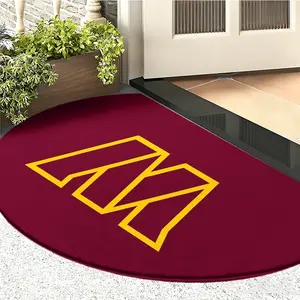Washington Commanders W Logo Rug, Wine Team Identifier, Flannel Non-Slip Absorbent Mat, Sports Fan Room Bathroom Entrance Decor