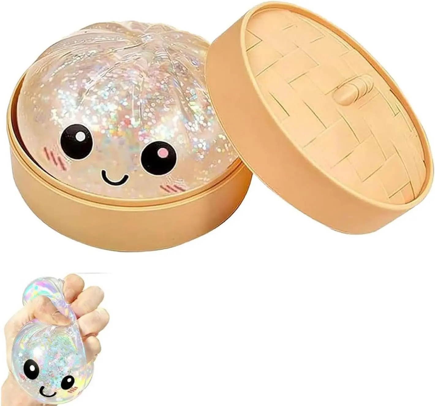Dumplings, dumpling soft tape box, cute anxiety relieving toy, adult soft squeeze stress relieving dough (random color, blind box)
