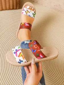 2026 Summer New Arrivals: Linen One-Strap Sandal for Women, Retro Bögen Style, Thick-Soled Outdoor Sandal.