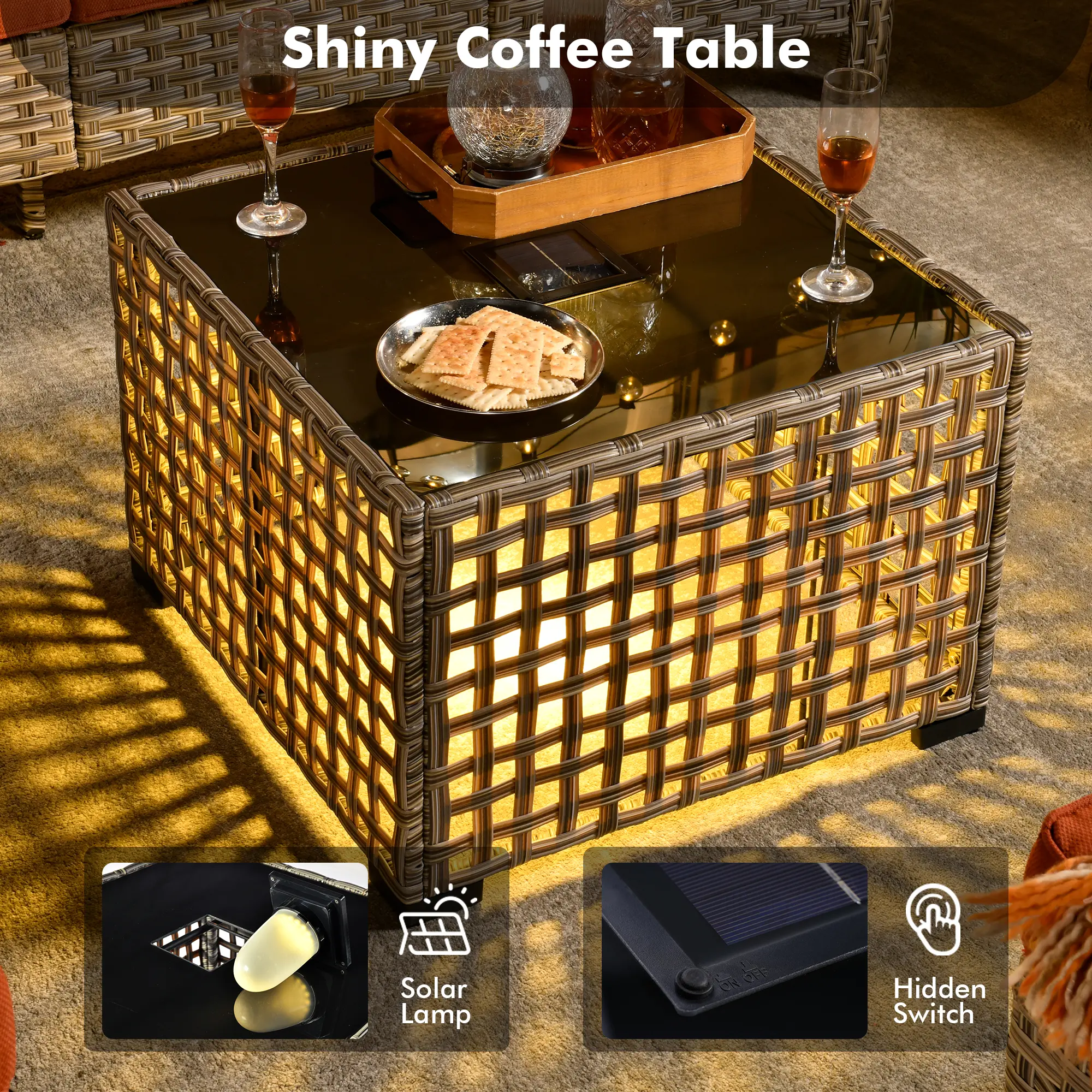 25" Shiny Coffee Table