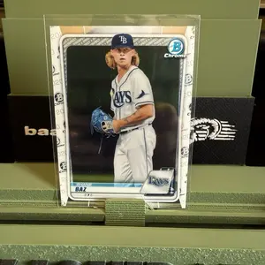 2020 Bowman Draft Chrome Shane Baz BD-10 Refractor RC Baseball Card Collectible - Tampa Bay Rays Edition